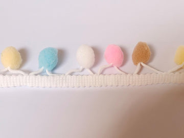 Pom Pom Trim 6 Yards 15mm Ball Fringe Trim for Sewing Accessory Decoration DIY Crafts (Rainbow Color 4, 15mm 1904)