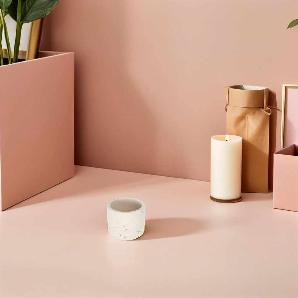 Empty Concrete Match Holder - Candle Match Storage Organizer for Farmhouse - Versatile Matchstick Dispenser Box