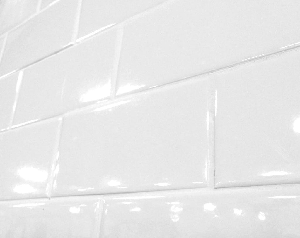 White Glossy Ceramic Subway Tile 3x6 Wall Backsplash Made in USA (Full Box 100 Pieces)