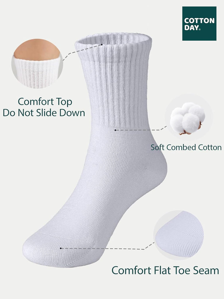 Unisex School Kids Boys Girls Soft Combed Cotton Athletic Socks