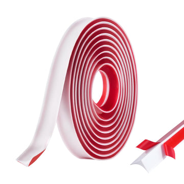 Flexible Quarter Round Molding Trim - 118" Self-Adhesive Silicone Shoe Molding for Floor Gaps, Bathroom Tub & Kitchen