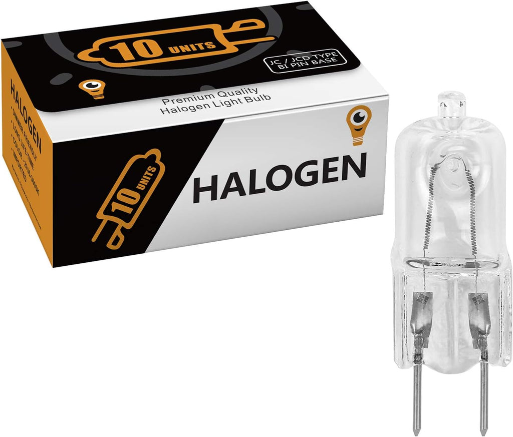 10 Pack-G8 50W 120V Halogen Light Bulbs JCD Type 110v 130v 50 Watt T4 G8 Under Cabinet Puck Lamp 120 Volt