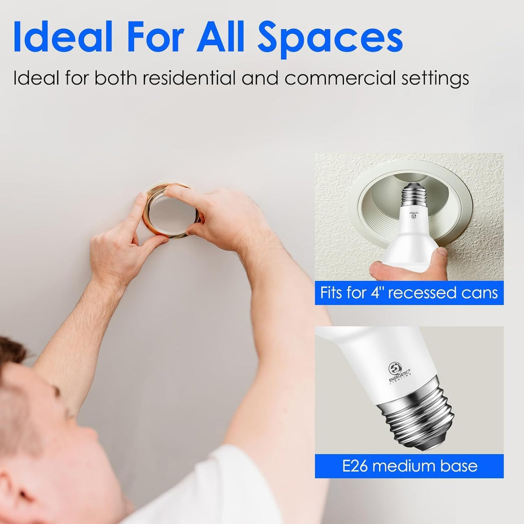 Energetic 10-Pack BR20 LED Bulb 2700K Soft White 6.5W=45W, 500 Lumen