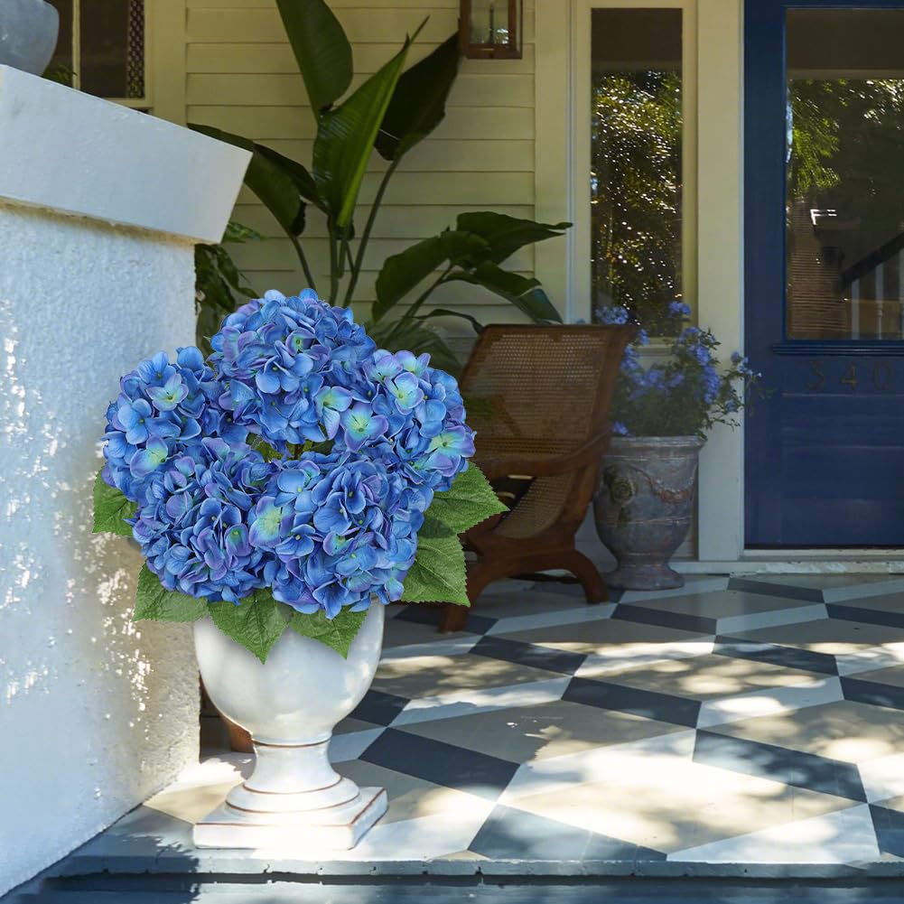 Artificial Large Artificial Dark Blue Hydrangeas Silk Flower Decor Indoor Wedding Flower Bouquets Faux Kitchen