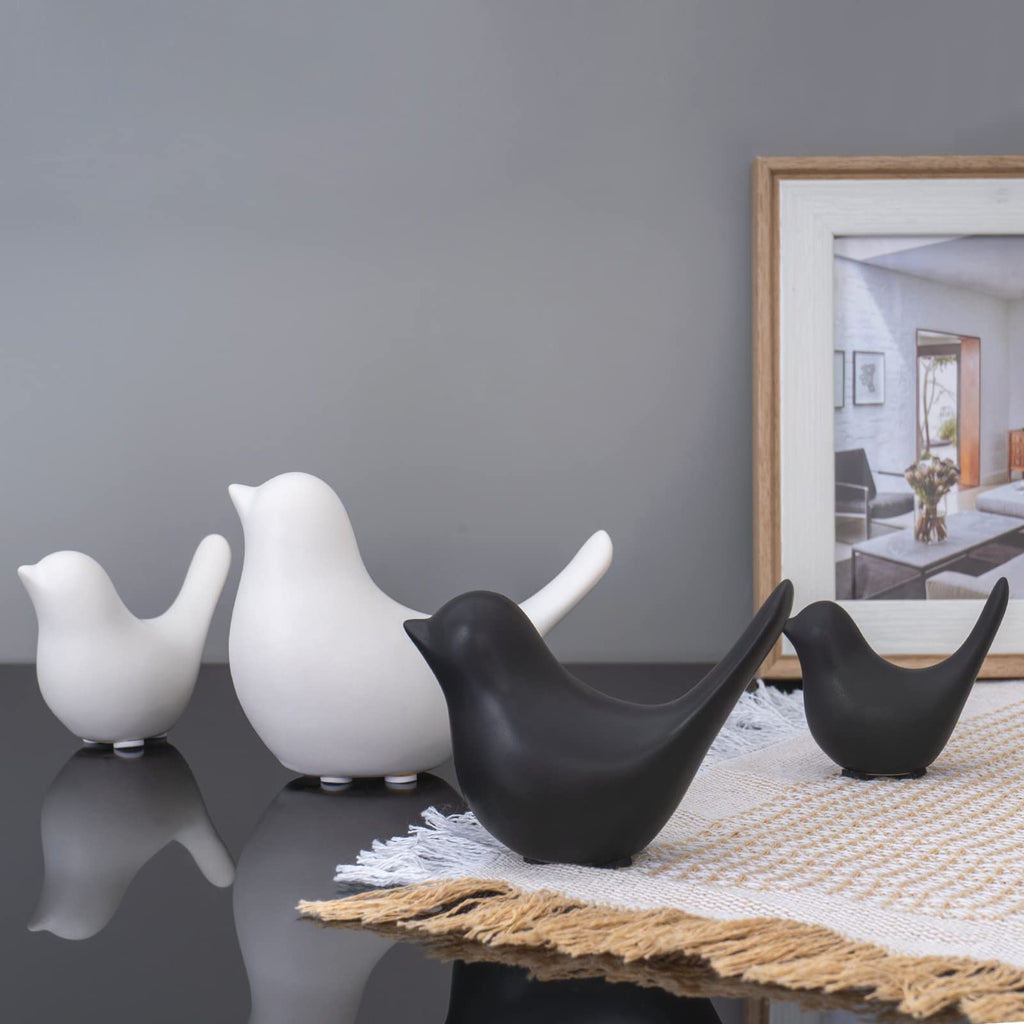 Notakia Small Bird Figurines Black Bird Statues Home Decor for Table Shelf