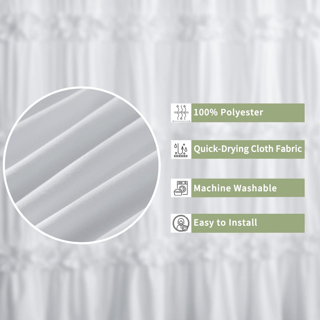 Victorian Ruffle, 72" W x 72" H, White
