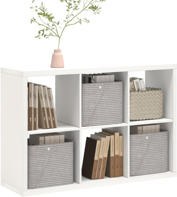 2026 Wooden Thick Frame 6 Cube Storage Organizer Shelf with Anti-Tipping Kits + Reversible Open Back Bookcase