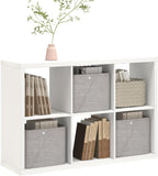 2026 Wooden Thick Frame 6 Cube Storage Organizer Shelf with Anti-Tipping Kits + Reversible Open Back Bookcase
