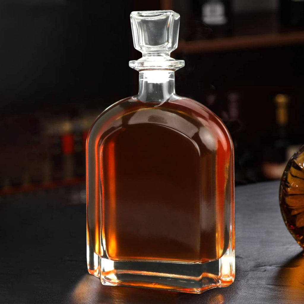 24oz Whiskey Glass Bottle,Decanter Set with Glasses,Delicate Decanter Set for Tequila, Brandy, Scotch & Vodka, Gifts - Set of 5