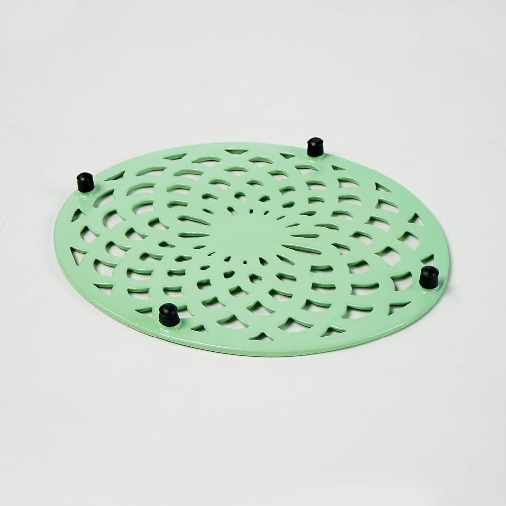 Enameled Cast Iron Oval Trivet Green...