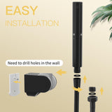 Black Brass 2 In 1 Function Handheld Shower Head Set High Pressure 7 Inch Shower Head High Flow Hand Shower Wand with