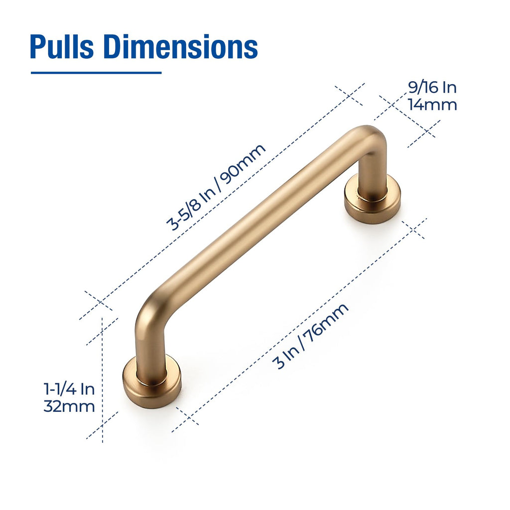 Champagne Bronze Cabinet Pulls Cabinet Handles, 3 Inch, 2 Pack