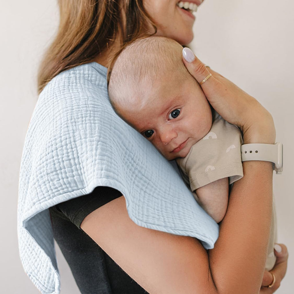 6-Pack Thick Muslin Baby Burp Cloths, 6-Layer Ultra Soft Cotton
