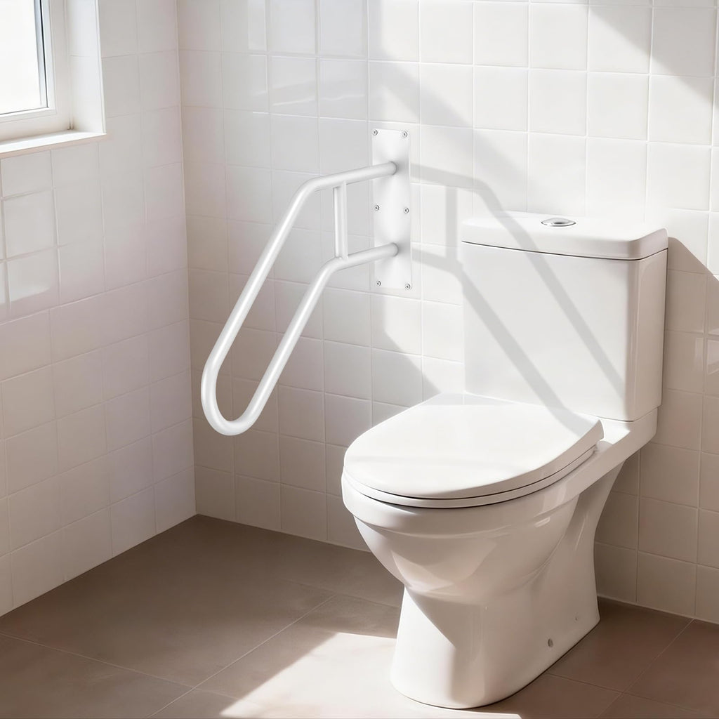 Hand Rails for Outdoor Steps, White U-Shape Hold Tight Handrails