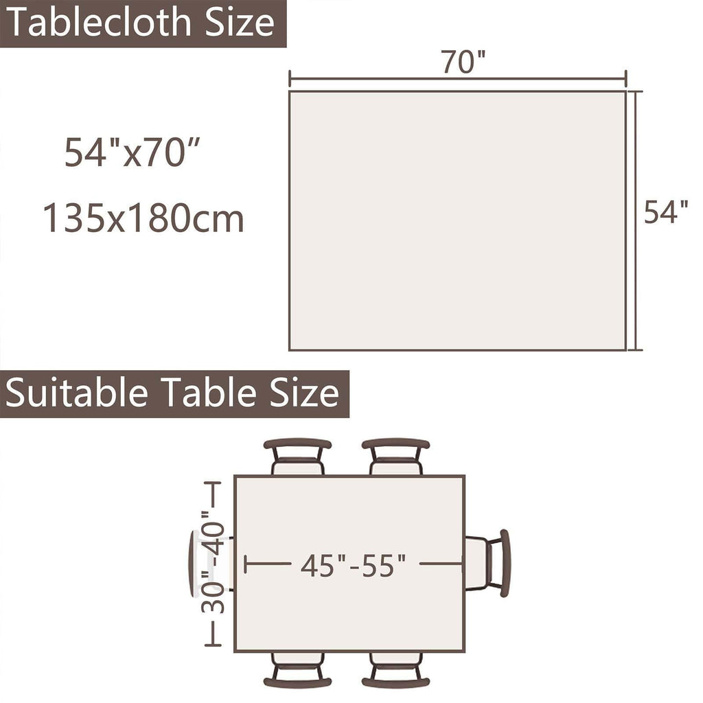 Rectangle Table Cloth Cotton Linen Waterproof Embroidery Tablecloth Rustic Farmhouse Style for Indoor Outdoor Dinning