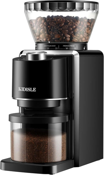 Conical Burr Coffee Grinder, Electric Coffee Bean Grinder for Precise Grinding, 35 Settings, 2-12 Cup Selector