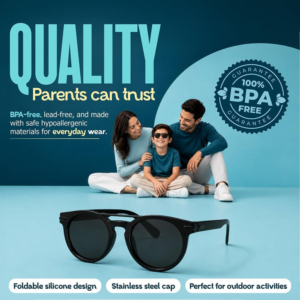 Kids Sunglasses Polarized UV400 Protection Unbreakable Ages 4-12 Boys Girls