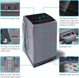 1.6 Cu.ft Portable Washing Machine, 11lbs Capacity Fully Automatic Compact Washer with Wheels, 6 Wash Programs Laundry