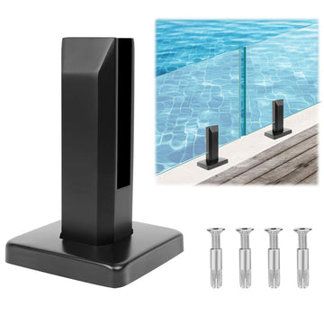 Heavy-Duty Glass Railing Spigots 304 Stainless Steel Black
