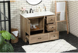 Elegant Decor Soma 42" Aluminum MDF Single Bathroom Vanity in Natural Oak
