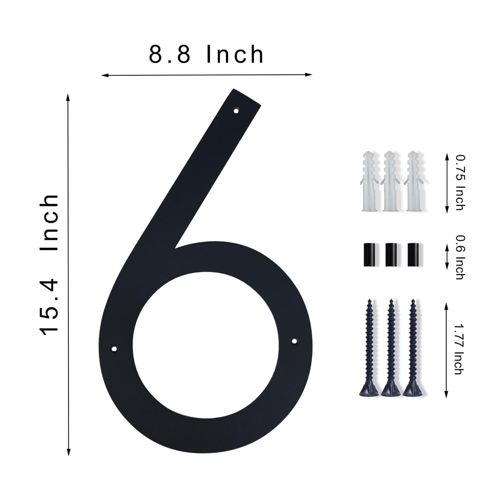 15 Inch House Numbers For Outside Modern, Metal house Numbers for Outside, Large Black Address Numbers Outdoor Matte