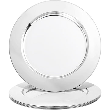 Charger Plates, 6 Pack, Silver, 13 Inch, Round