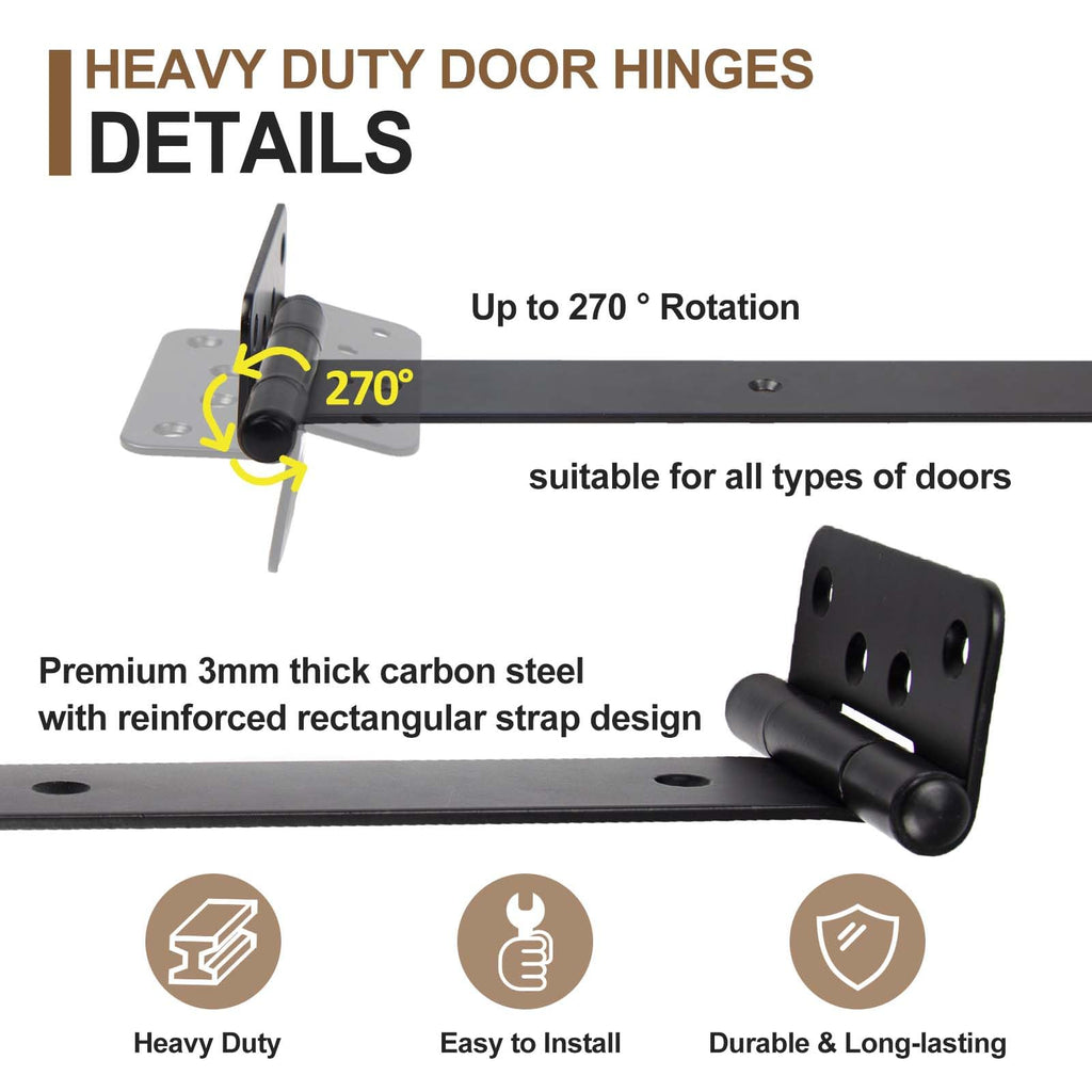 4 Pack 13" Large Heavy Duty Gate Hinges Gate Tee Hinge