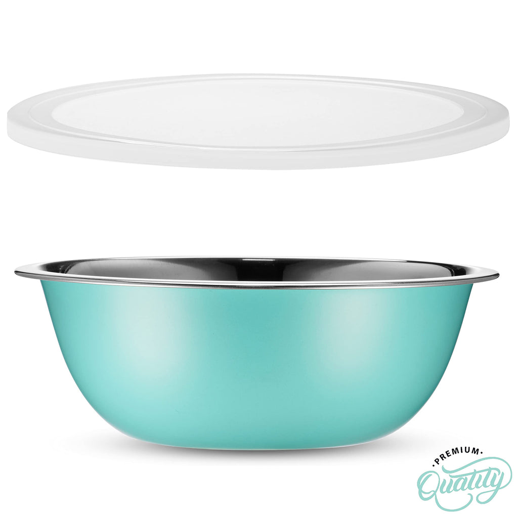 Stainless Steel Mixing Bowl Set with Lids for Food Prep & Storage