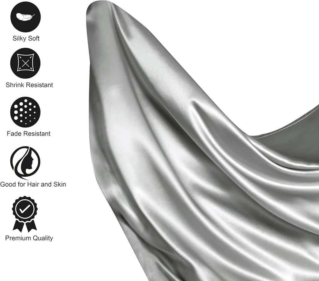Silk Satin Sheets, King Satin Bed Sheet Set with Deep Pockets, Cooling Soft and Hypoallergenic Satin Sheets King