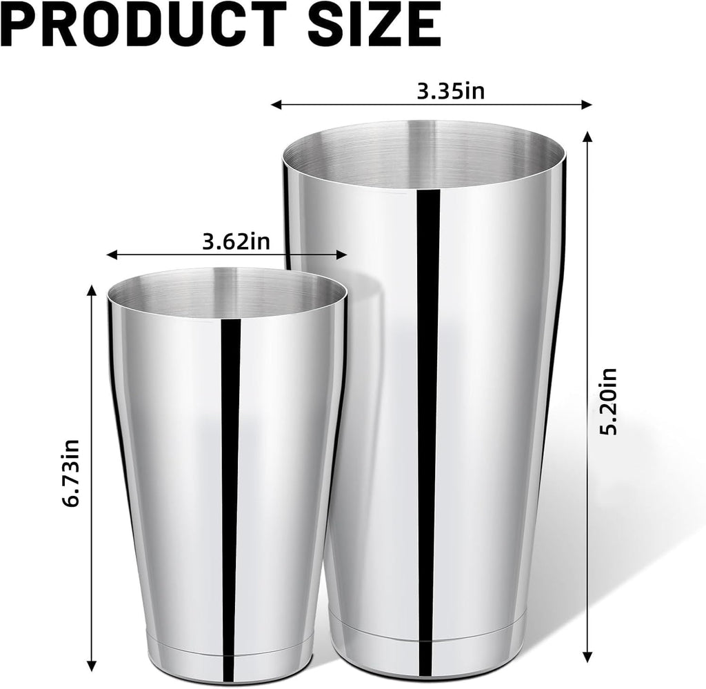 Cocktail Shaker Boston Shaker Set Professional Bartender Kit Bar Stainless Steel Drink Shaker Bartending - Set of 8