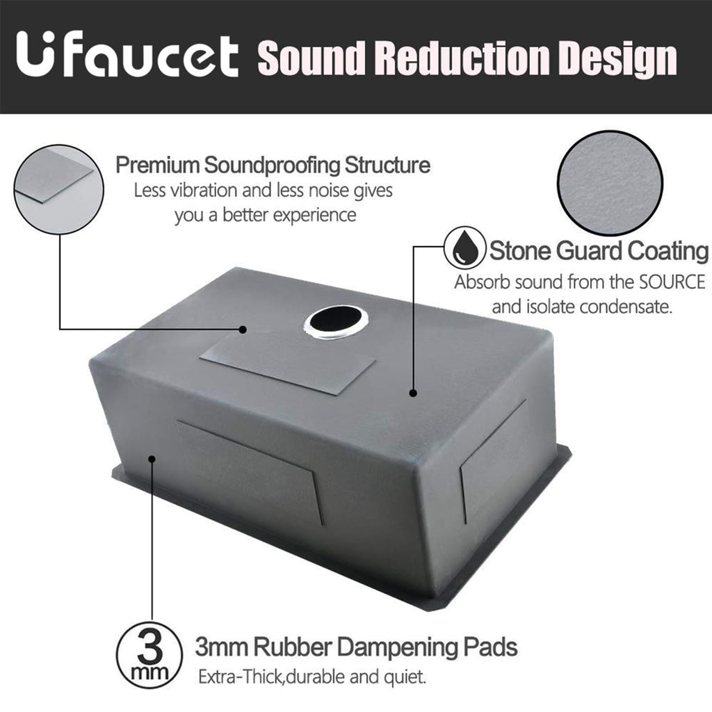 28 Inch Undermount Kitchen Sink, 28 x 18 Brushed Nickel Stainless Steel 16 Gauge 9 Inch Deep Single Bowl Basin