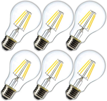 Dimmable 4W Vintage LED Filament Bulb 4000K Daylight White, Edison A19/A60 LED Light Bulbs, 40W Equivalent E26 Medium