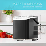 Ice Makers Countertop, Portable Ice Machine with Handle, 6 Mins 9 Bullet Ice Cubes with Basket and Scoop, 26lbs