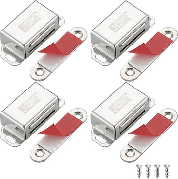 Magnetic Cabinet Door Catch, Stainless Steel Closet Catches with Strong Magnetic, 1.2mm Thickness Furniture Latch 30