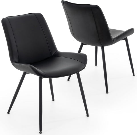 Brage Living Dining Chairs Set of 2, PU Leather Modern Armless Kitchen Dining Room Chairs