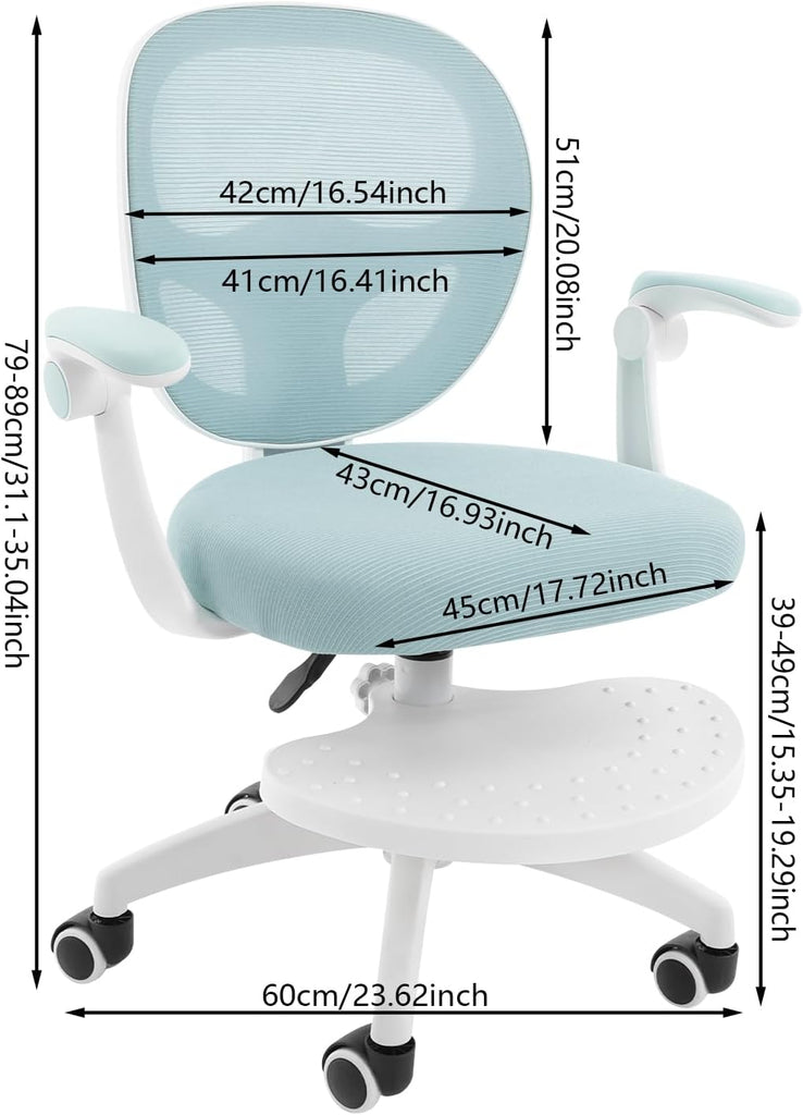 Kids Desk Chair, Height‐Adjustable Children Study Chair, Blue