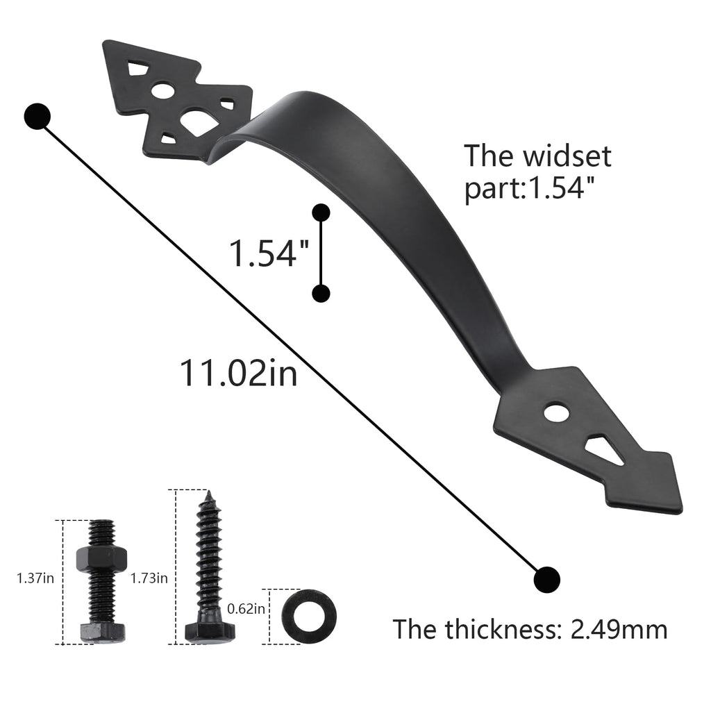 Fence Gate Hardware Kit, 3-1/2" Heavy Duty Gate Hinges, Latch and Handle