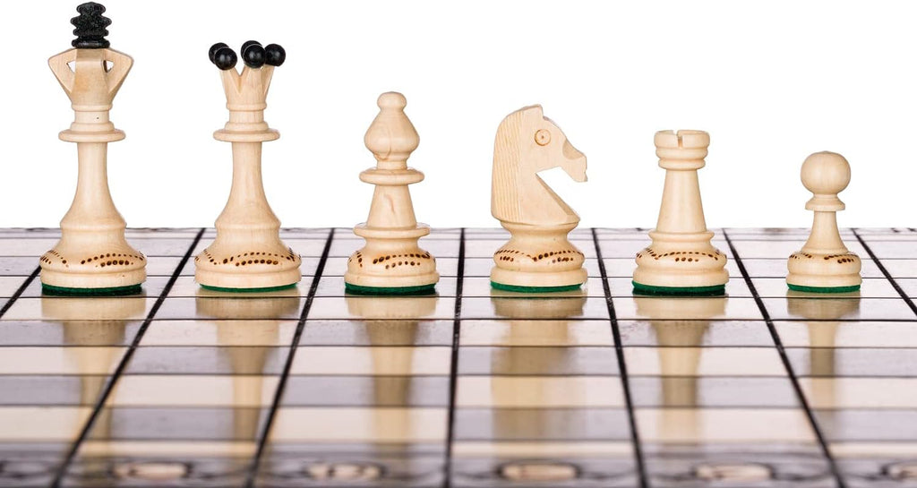 Beautiful Handcrafted Wooden Chess Set with Wooden Board and Handcrafted Chess Pieces - Gift idea Products (16'' (40