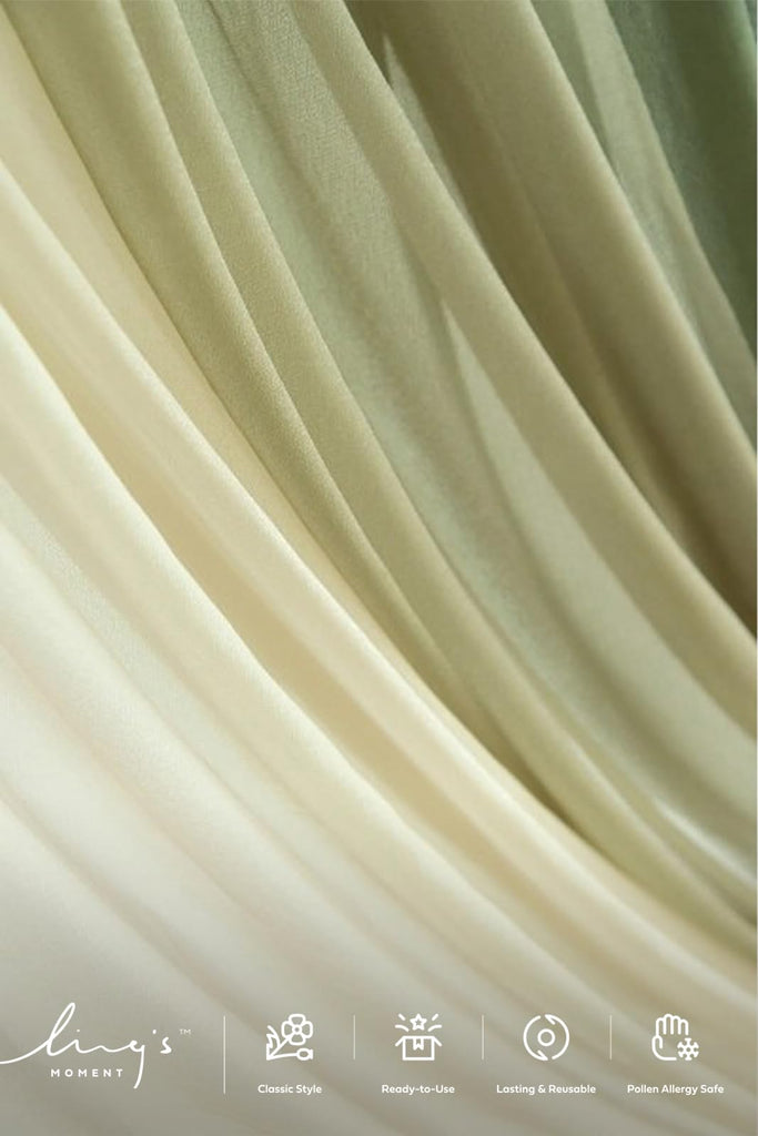 Wedding Arch Kit, Green Flowers & Sheer Drapes