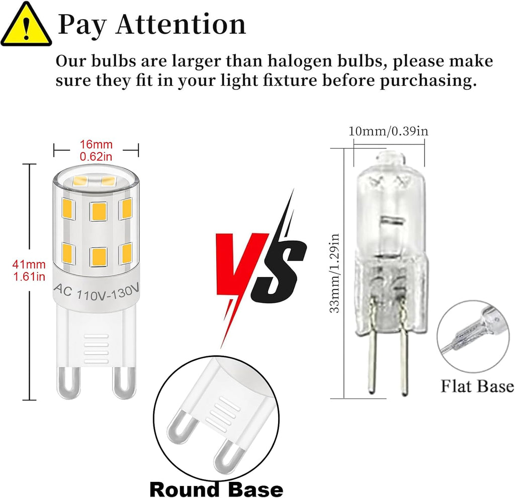 Dimmable G9 Led Bulbs 3W Replace G9 Halogen 20W - 30W,Soft Warm White 2700K