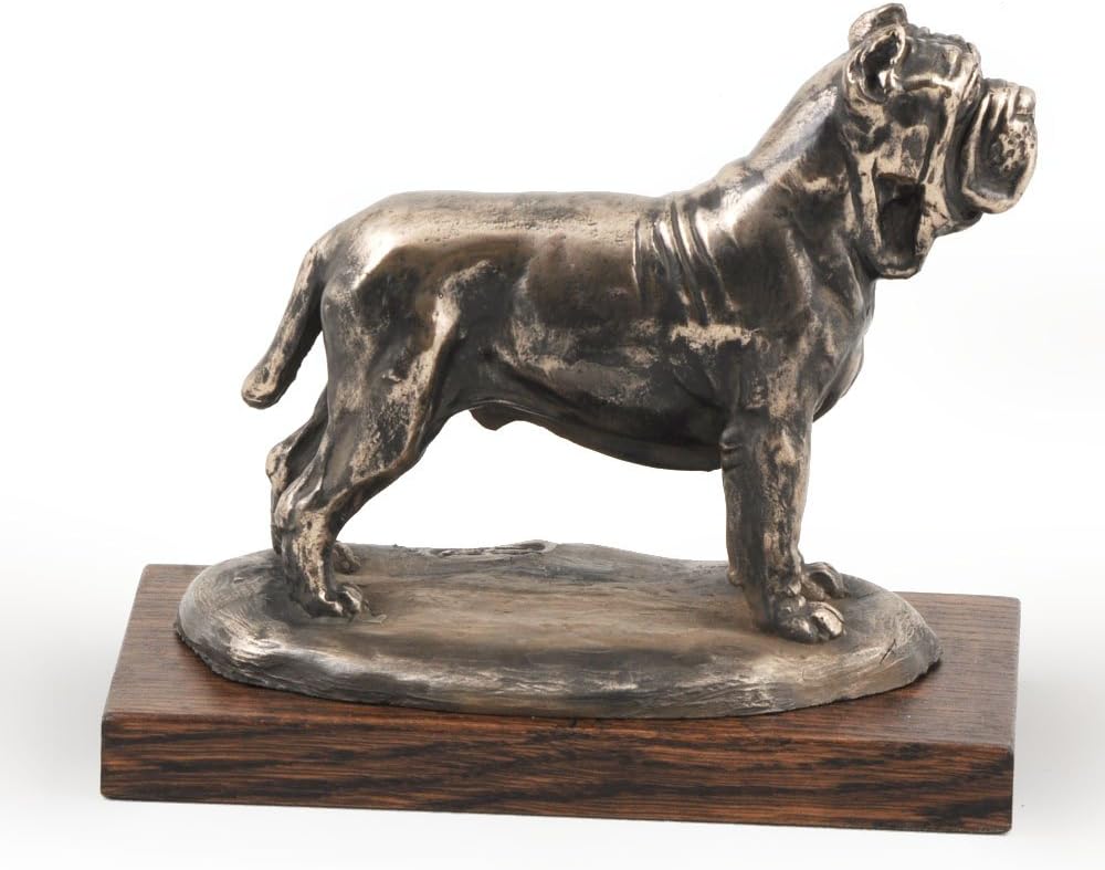 Mastino Neapolitano Dog Statue - Unique Edition ArtDog Collection - Handmade Wooden Base Cold Cast Bronze Figurine