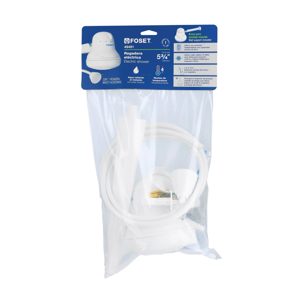 Electric Shower Head - Instant Hot Water, 4 Temperature Settings, Hand Shower Head with 5 ft Hose Included (Model