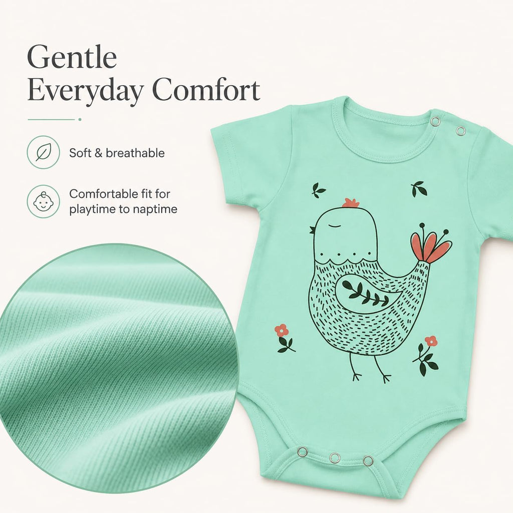 Baby Bodysuits Pack - 100% Pure Cotton Short Sleeve Rompers for Newborns and Infants, Unisex Baby Clothes