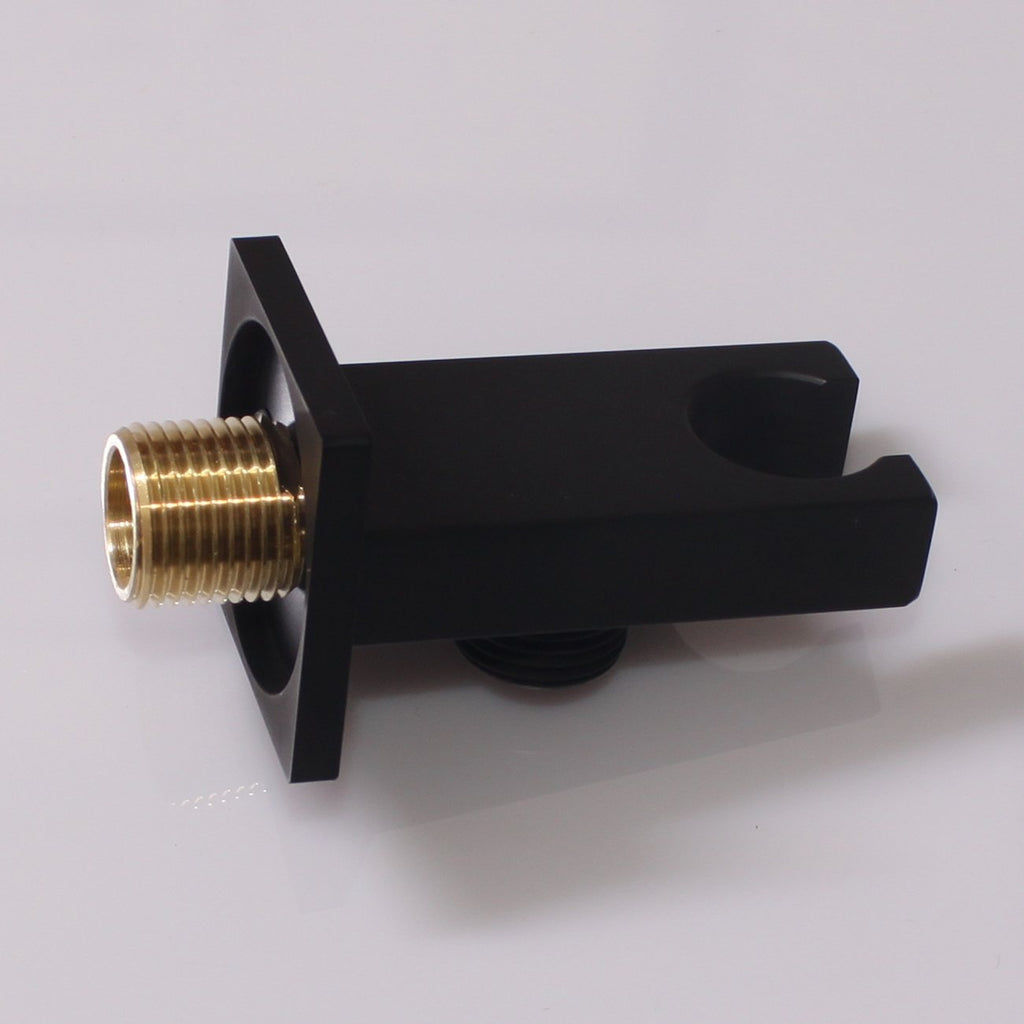 Brass Matte Black Hand Held Shower Head With Wall Connector Hose Set