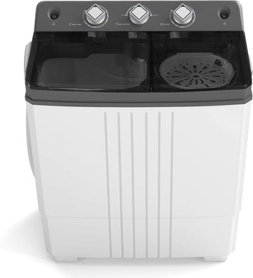 Portable Washing Machine, Twin Tub 20 Lbs Capacity with Drain Pump, Laundry Washer 12 Lbs and Spinner 8 Lbs with Timer