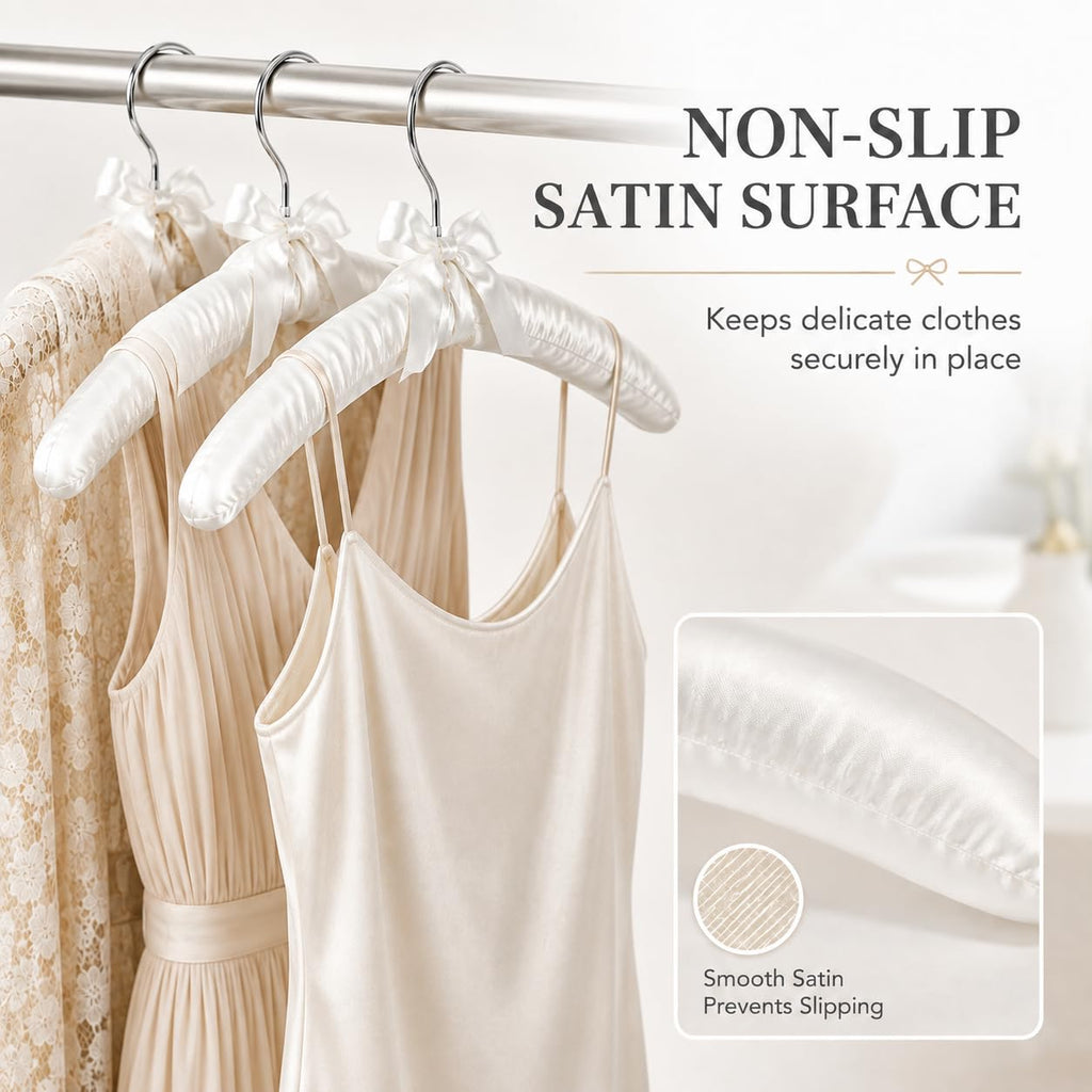 Padded Hangers for Women Clothing Satin Hangers Padded Hanger for Sweaters