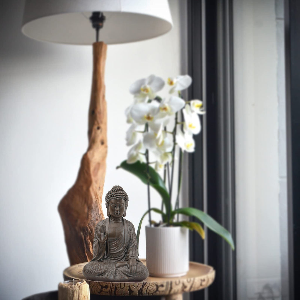 Buddha Statue Decor, Buddah Statute Zen Decoration, Meditation Buddha Decor Brown 7 inch