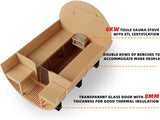 6-8 Person Outdoor Barrel Sauna,Canadian Cedar Wooden Saunas Kit with Porch,6KW TOULE Electric Stove Steam Sauna Room