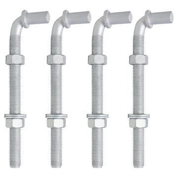 4Pcs 8inch J-Bolt Post Gate Hinge, Heavy Duty J-Bolt Gate Hinge with 5/8" Male Hinge Pin for Farm Gate Hardware, Gate