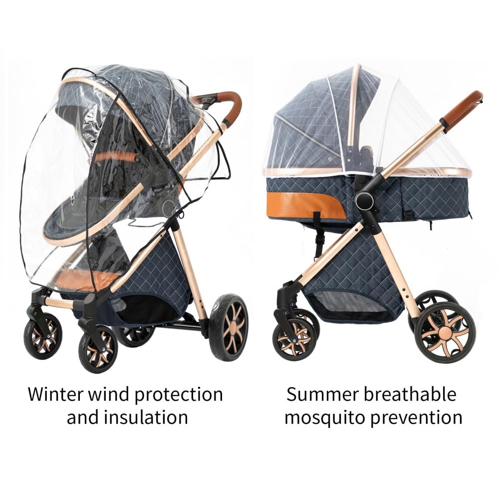 2 in 1 High View Convertible Baby Stroller,White